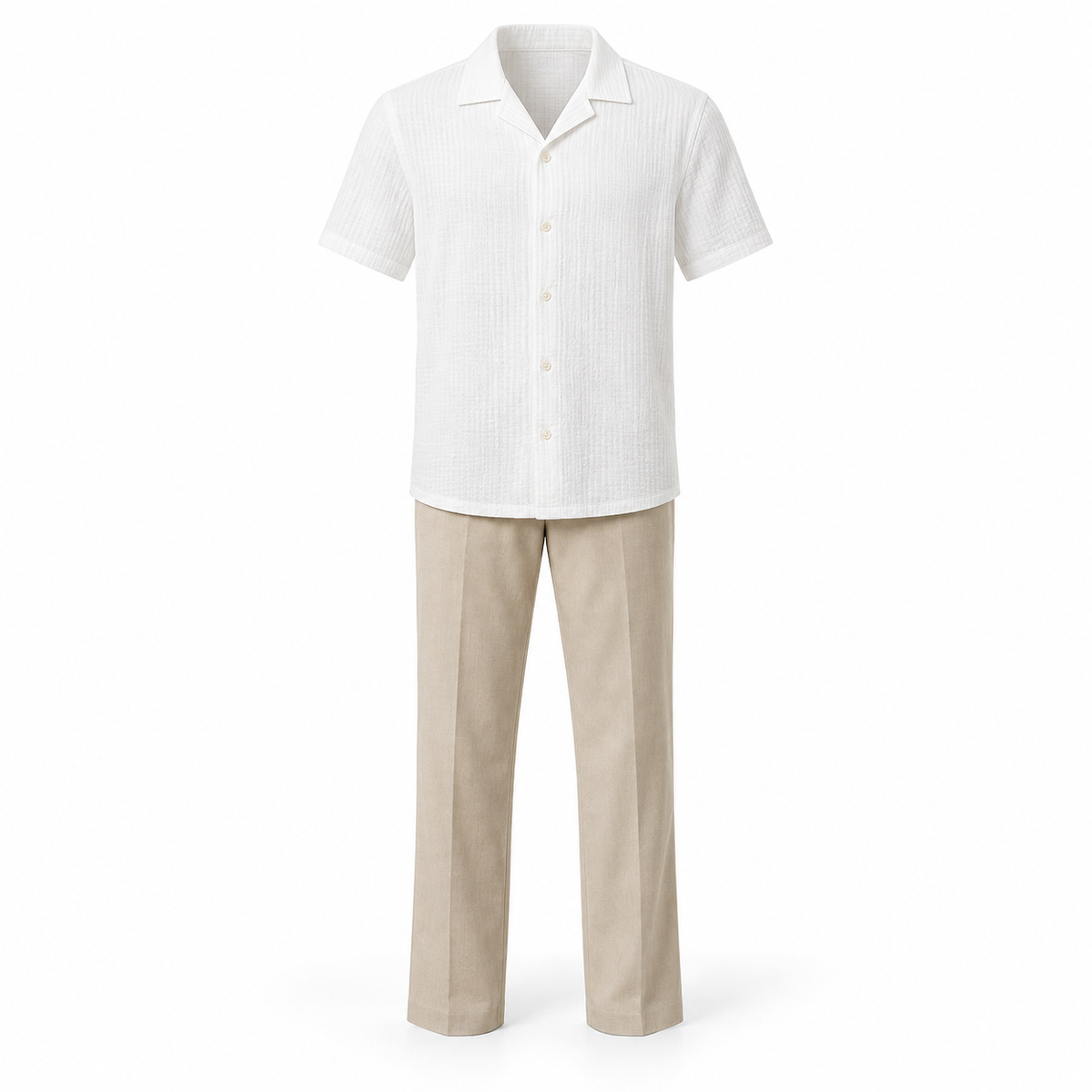 Textured Shirt & Tailored Trousers Set